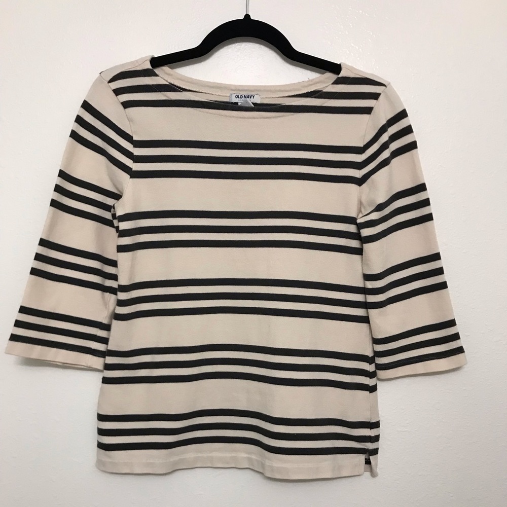 Old Navy Boatneck 3/4 Length Sleeve Striped Tee